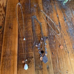 Gypsy boho free spirit people hippie charm necklace tiered layered jewelry set